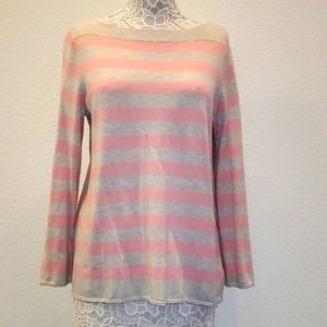GAP Pink Striped Wool Blend Sweater